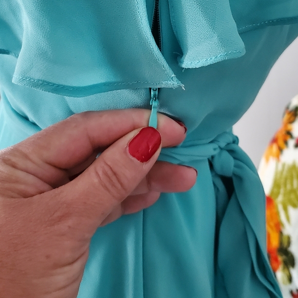 LEVKOFF Aqua Blue One Shoulder Floor-Length Bridesmaid/Prom Dress. Size … - Picture 11 of 14